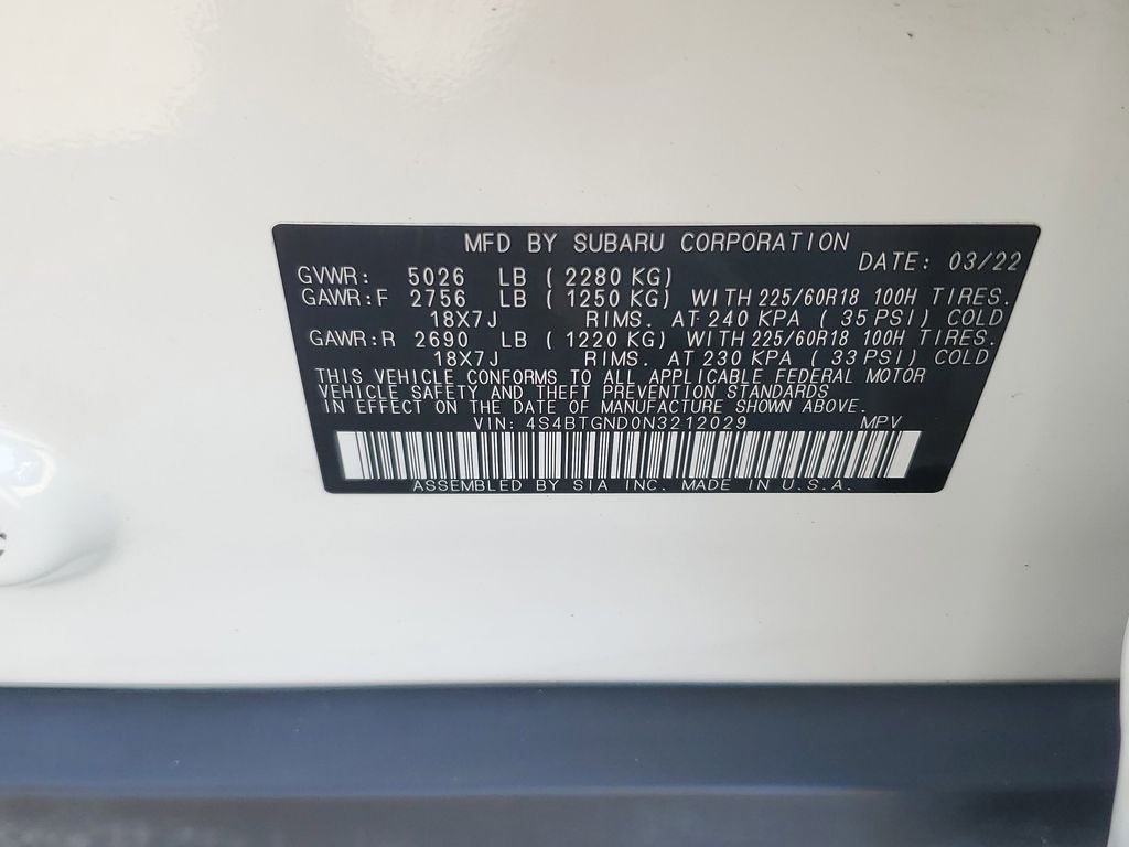 2022 Subaru Outback Limited XT