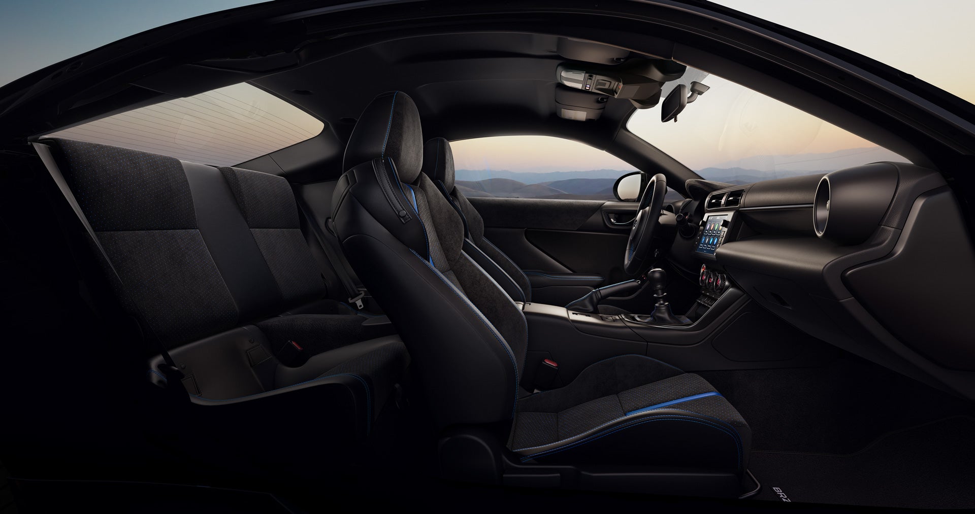2026 Subaru BRZ tS Shown in Black/Blue Ultrasuede® & Leather