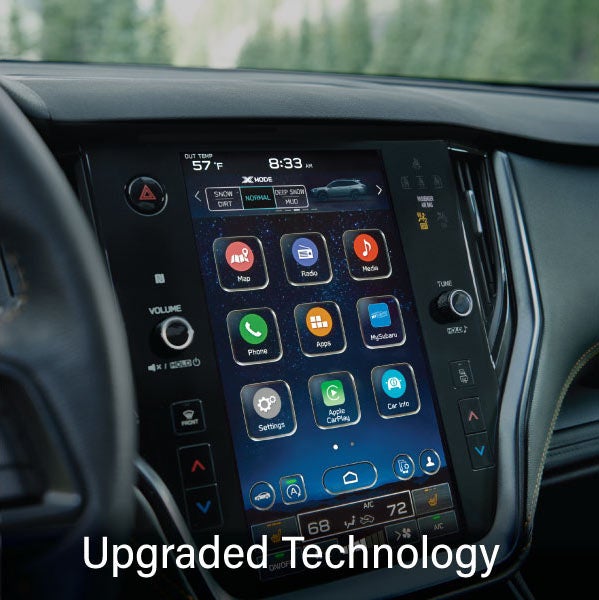 An 8-inch available touchscreen with the words &ldquo;Ugraded Technology&ldquo;. | Subaru of Naples in Naples FL